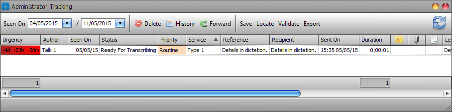 Lexacom Admin Tracking Window